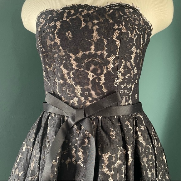 Robert Rodriguez Strapless Party Black Lace Cocktail Dress Size 4 Brand - Picture 8 of 11
